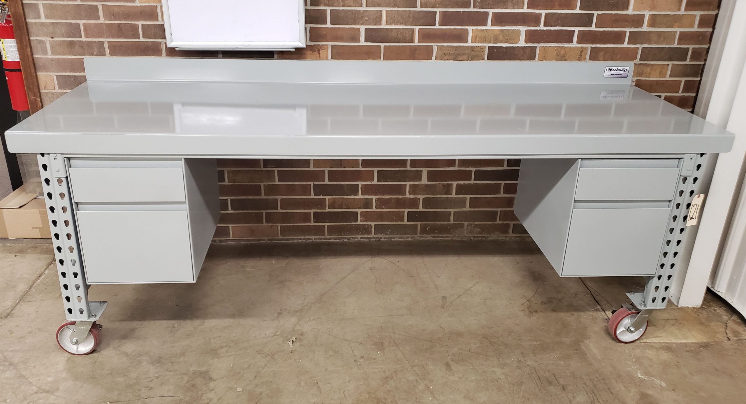 Maximus Heavy Duty Workbench W 2 Drawer Units Casters Welter
