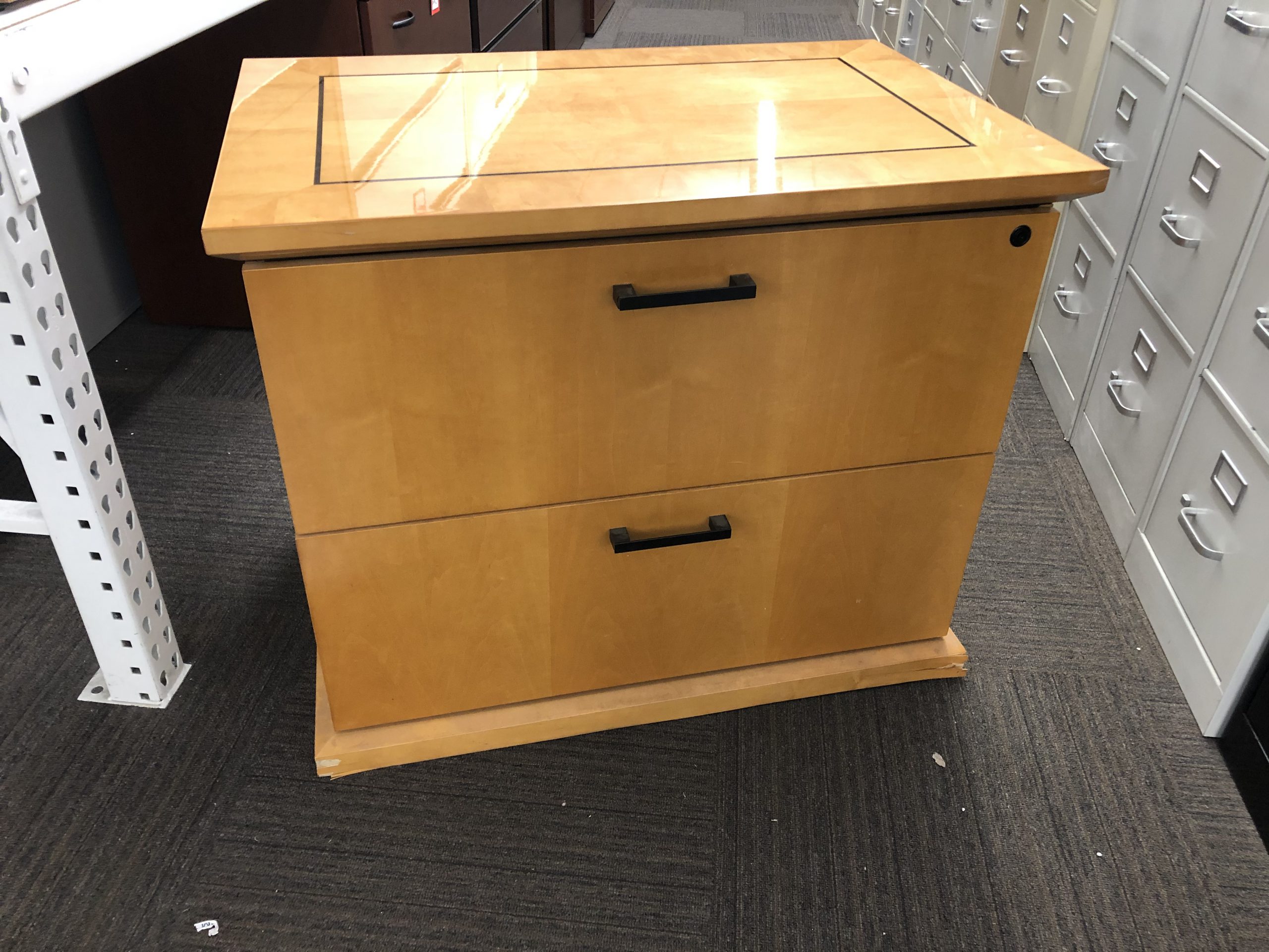 Honey 2 Drawer Lateral File Cabinet Used Welter Storage