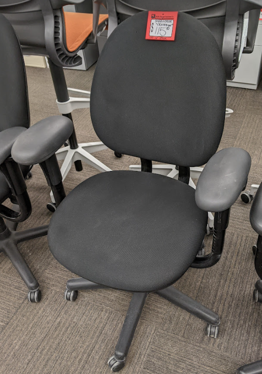 Steelcase "Criterion" Black Fabric Task Chair Used Welter Storage
